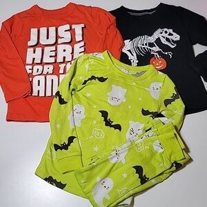 5/$30 HALLOWEEN bundle JOE FRESH pj set, CARTER'S OSHKOSH glow dark tshirts